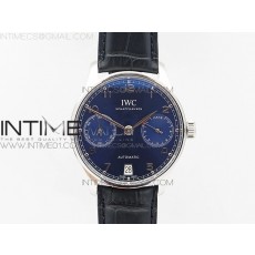 PORTUGUESE REAL PR IW500710 ZF V4 11 BEST EDITION Blue Dial ON BLACK LEATHER STRAP A52010