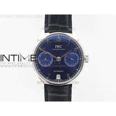 PORTUGUESE REAL PR IW500710 ZF V4 11 BEST EDITION Blue Dial ON BLACK LEATHER STRAP A52010