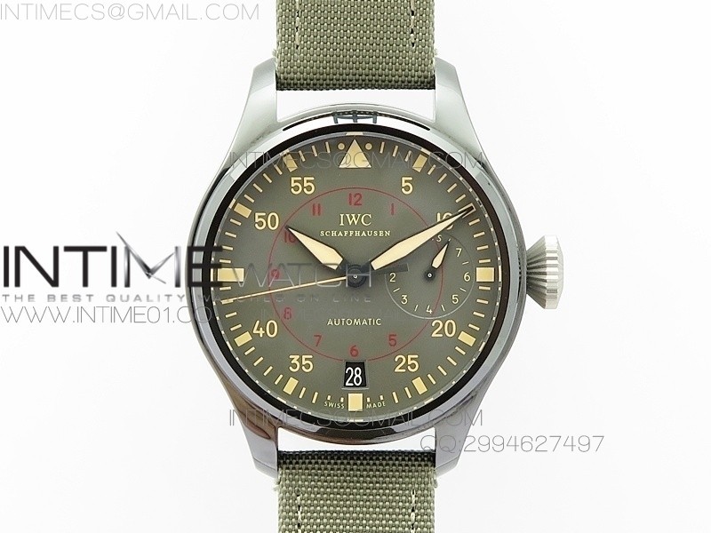 Big Pilot Real PR 48mm IW501902 Real Ceramic ZF 11 Best Edition on Green Nylon Strap A51111 V2(Released)