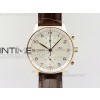 Portuguese IW371480 ZF V3 11 Best Edition RG White dial on Brown Leather Strap A79350 (Slim Movement)