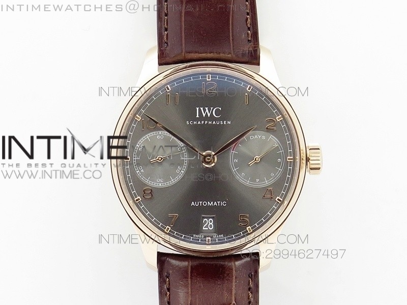 Portuguese Real PR RG IW500702 ZF V4 11 Best Edition on Brown Leather Strap A52010