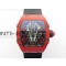 RM027-03 Real Tourbillon Red Carbon BBR Best Edition Skeleton Dial on Black Nylon Strap