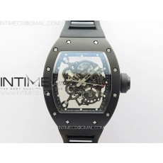 RM055 Black Ceramic BBR Best Edition Skeleton Dial on Black Rubber Strap Clone RMUL2 V2