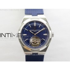 Overseas Tourbillon SS BBR Best Edition Blue Dial on Blue Rubber Strap