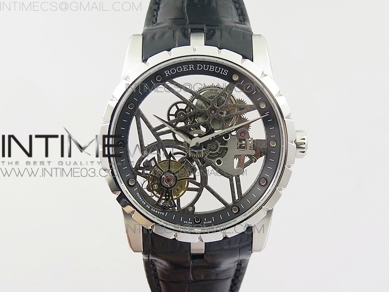 Excalibur Rddbex0393 SS BBR Best Edition Skeleton Dial on Black Leather Strap A2136 Tourbillon