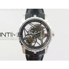 Excalibur Rddbex0393 SS BBR Best Edition Skeleton Dial on Black Leather Strap A2136 Tourbillon