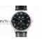 Villeret Quantième Complet 8 Jours SS Complicated Function OMF 11 Best Edition Black Dial on Black Leather Strap A6639