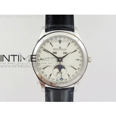 Master Calendar Moonphase SS OMF 11 Best Edition White Dial on Black Leather Strap A8661