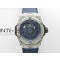 Big Bang Sang Bleu Ti Crystal Bezel And Case WWF 11 Best Edition Blue Skeletonal Dial On Blue Gummy Strap Asian HB1213 V2