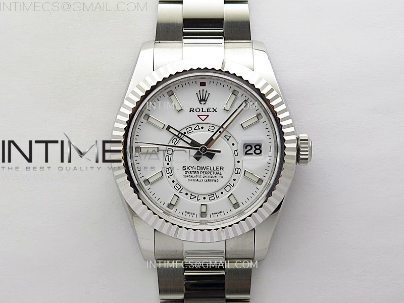 [ZF공장]스카이드웰러 화이트Sky-Dweller 326934 904L SS ZF 11 Best Edition White Dial on SS Bracelet Asian 2824