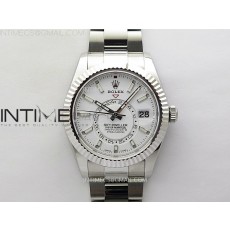 [ZF공장]스카이드웰러 화이트Sky-Dweller 326934 904L SS ZF 11 Best Edition White Dial on SS Bracelet Asian 2824