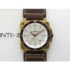 BR 03-92 Diver Ceramic Bezel Bronze B12 11 Best Edition Green Dial on Brown Leather Strap MIYOTA 9015 (Free Rubber Strap)