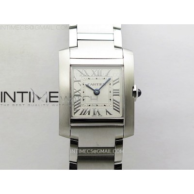 Tank Francaise Ladies 21.2mm SS 8848F 11 Best Edition Silver Dial on SS Bracelet Ronda Quartz