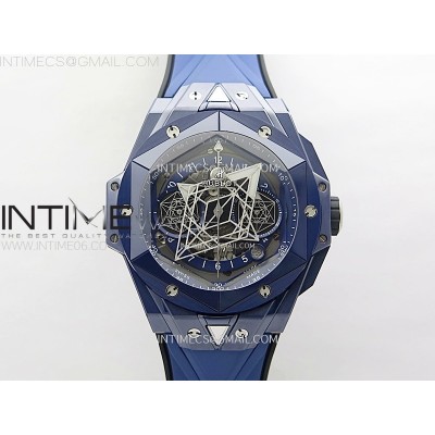 Big Bang Sang Bleu II Blue Ceramic BBF Best Edition on Blue Rubber Strap A1240