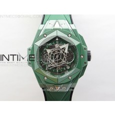 Big Bang Sang Bleu II Green Ceramic BBF Best Edition on Green Rubber Strap A1240