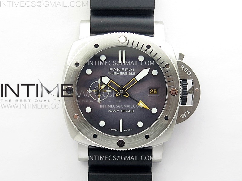 [VS공장] 파네라이 섭머저블 PAM1323 44미리 그레이다이얼 블랙러버스트랩PAM1323 Y GMT VSF 11 Best Edition Dark Gray Dial on Black Rubber Strap P9011