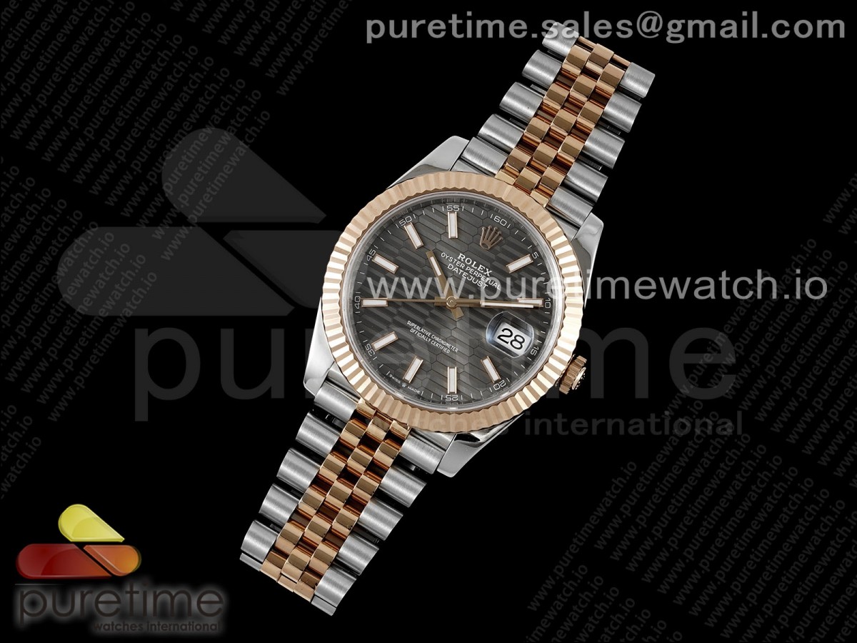 VS공장 롤렉스 데이저스트41미리 플루티드다이얼 그레이 콤비 쥬빌레 DateJust 41 126331 VSF 11 Best Edition 904L Steel Gray Textured Dial on SSRG Jubilee Bracelet VS3235