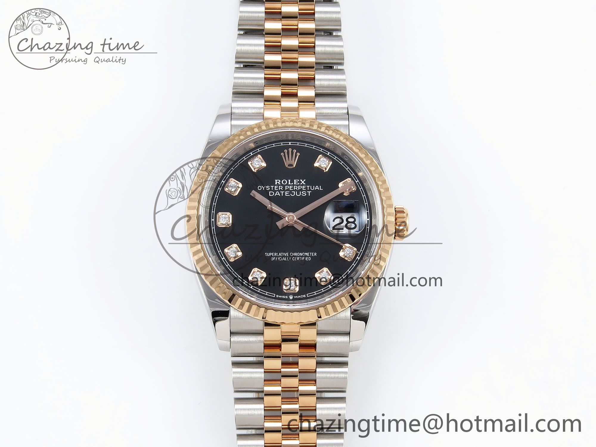 [Clean공장]롤렉스 데이저스트 36mm 126233 RG Black Diamonds Dial Jubilee Bracelet VR3235