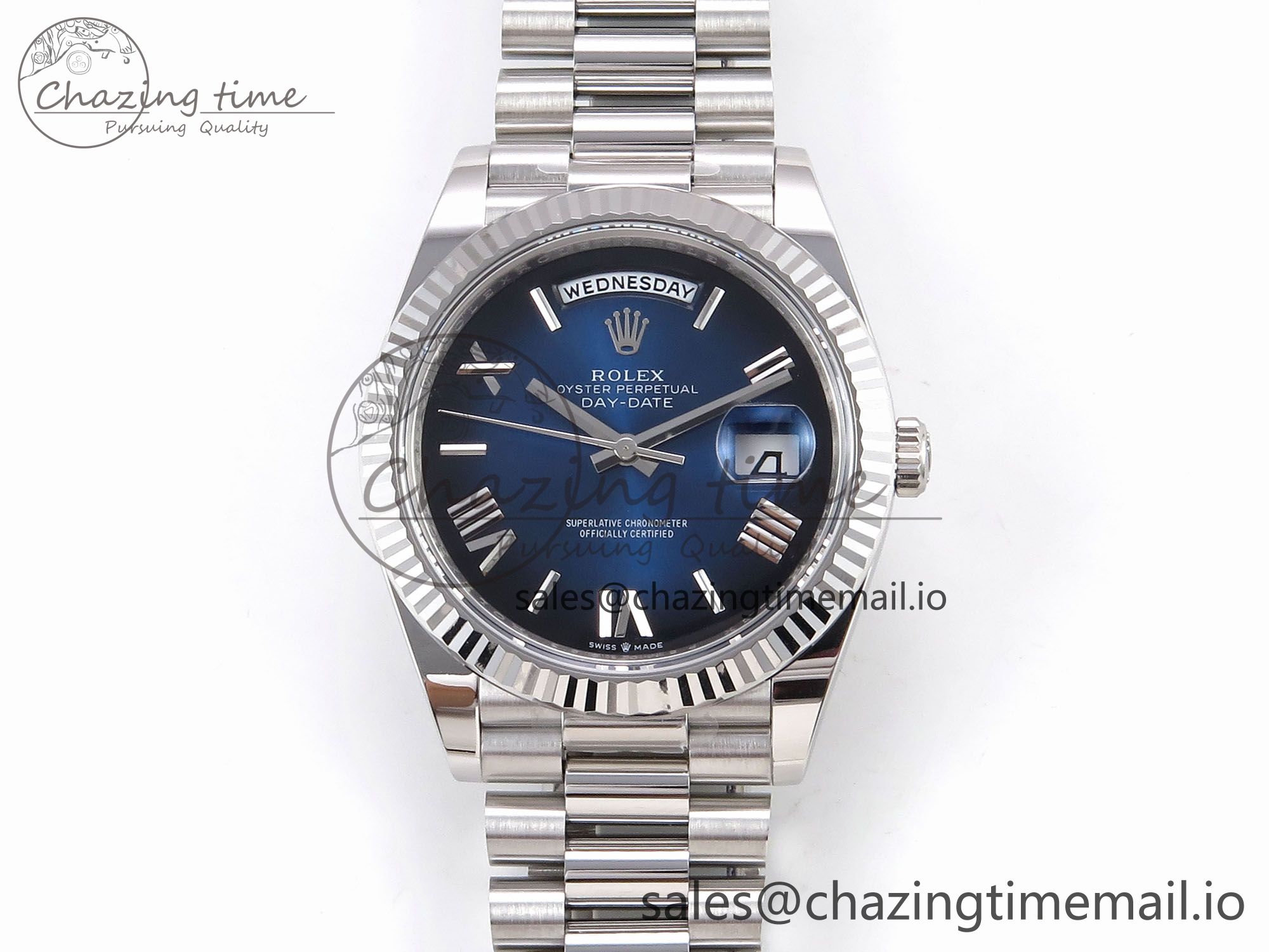 [THB공장]롤렉스 데이데이트 228239 Blue Ombre Roman Dial on President Bracelet VR3255 (텅스텐)