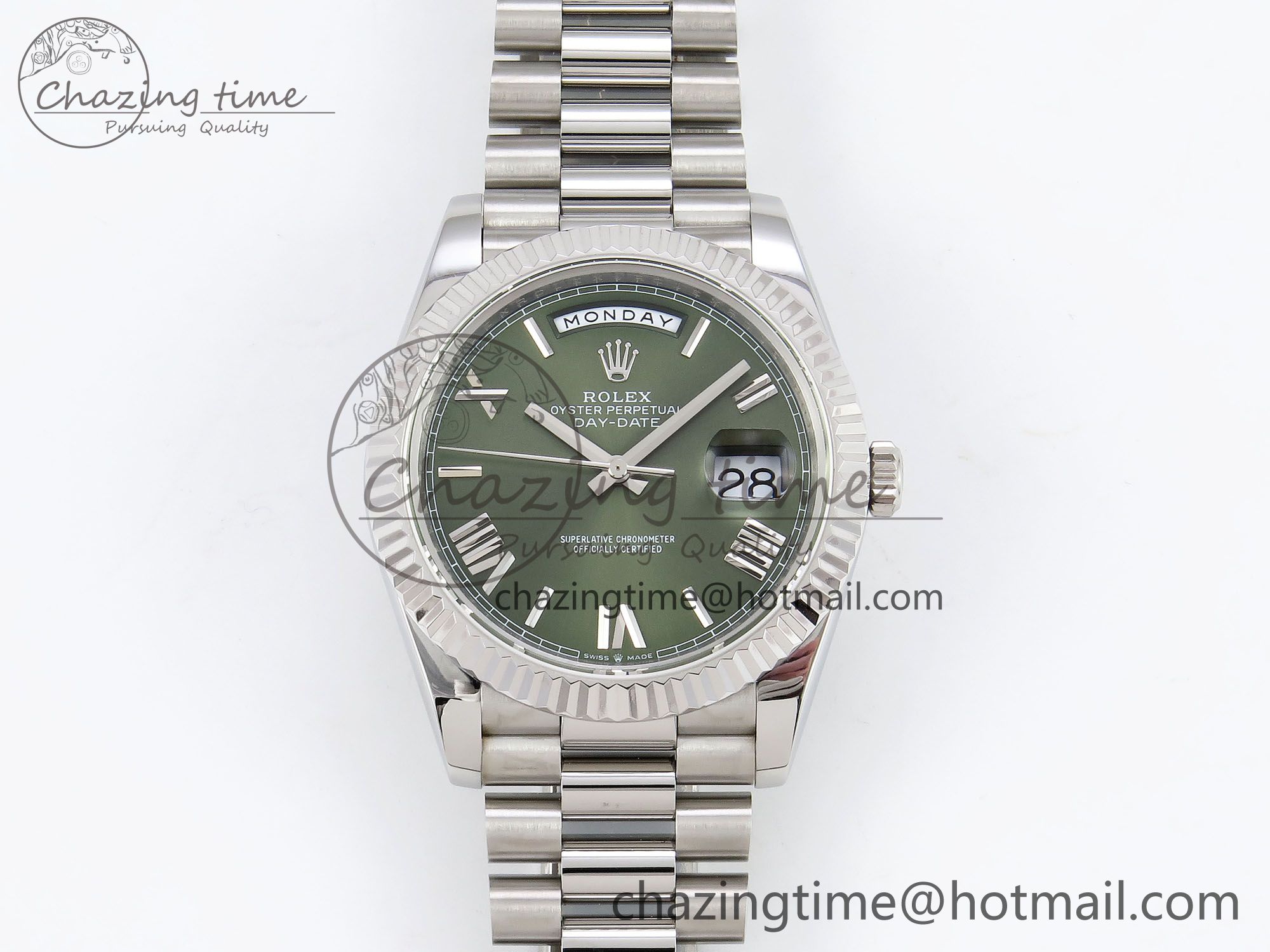 [GM공장]롤렉스 데이데이트 40 Roman Dial on President Bracelet VR2836 V3 (텅스텐)