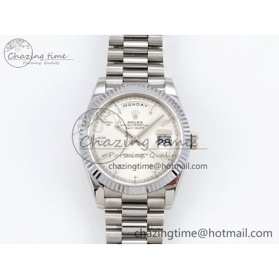 [GM공장]롤렉스 데이데이트 40 Silver Crystal Dial on President Bracelet VR2836 V3 (텅스텐)