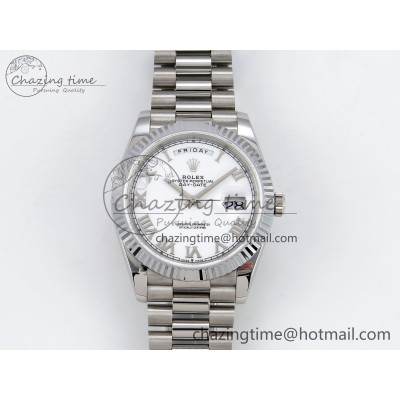 [GM공장]롤렉스 데이데이트 40 White Roman Dial on President Bracelet VR2836 V3 (텅스텐)