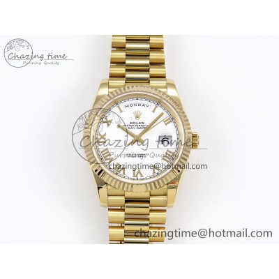 [GM공장]롤렉스 데이데이트 40 White Roman Dial on President Bracelet VR2836 (텅스텐)