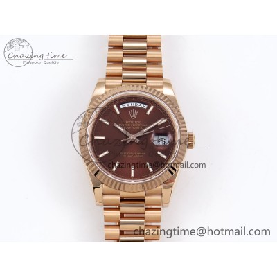 [GM공장]롤렉스 데이데이트 40 RG Brown Textured Stick Dial on President Bracelet VR2836 V3 (텅스텐)