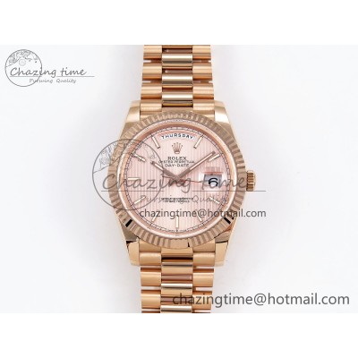 [GM공장]롤렉스 데이데이트 40 RG Pink Stripe Dial on President Bracelet VR2836 V3 (텅스텐)