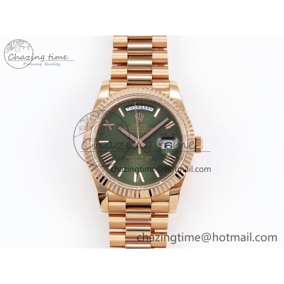 [GM공장]롤렉스 데이데이트 40 RG  Green Roman Dial on President Bracelet VR2836 V3 (텅스텐)