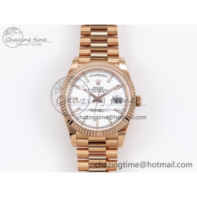 [GM공장]롤렉스 데이데이트 40 RG White Stick Dial on President Bracelet VR2836 V3 (텅스텐)