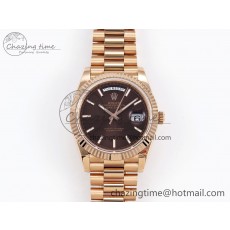 [GM공장]롤렉스 데이데이트 40 RG Brown Stick Dial on President Bracelet VR2836 V3 (텅스텐)