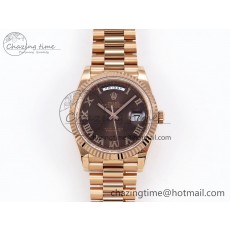 [GM공장]롤렉스 데이데이트 40 RG Brown Roman Dial on President Bracelet VR2836 V3 (텅스텐)