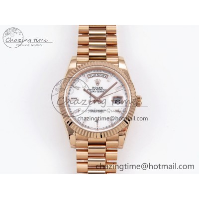 [GM공장]롤렉스 데이데이트 40 RG White MOP Crystal Dial on President Bracelet VR2836 V3 (텅스텐)