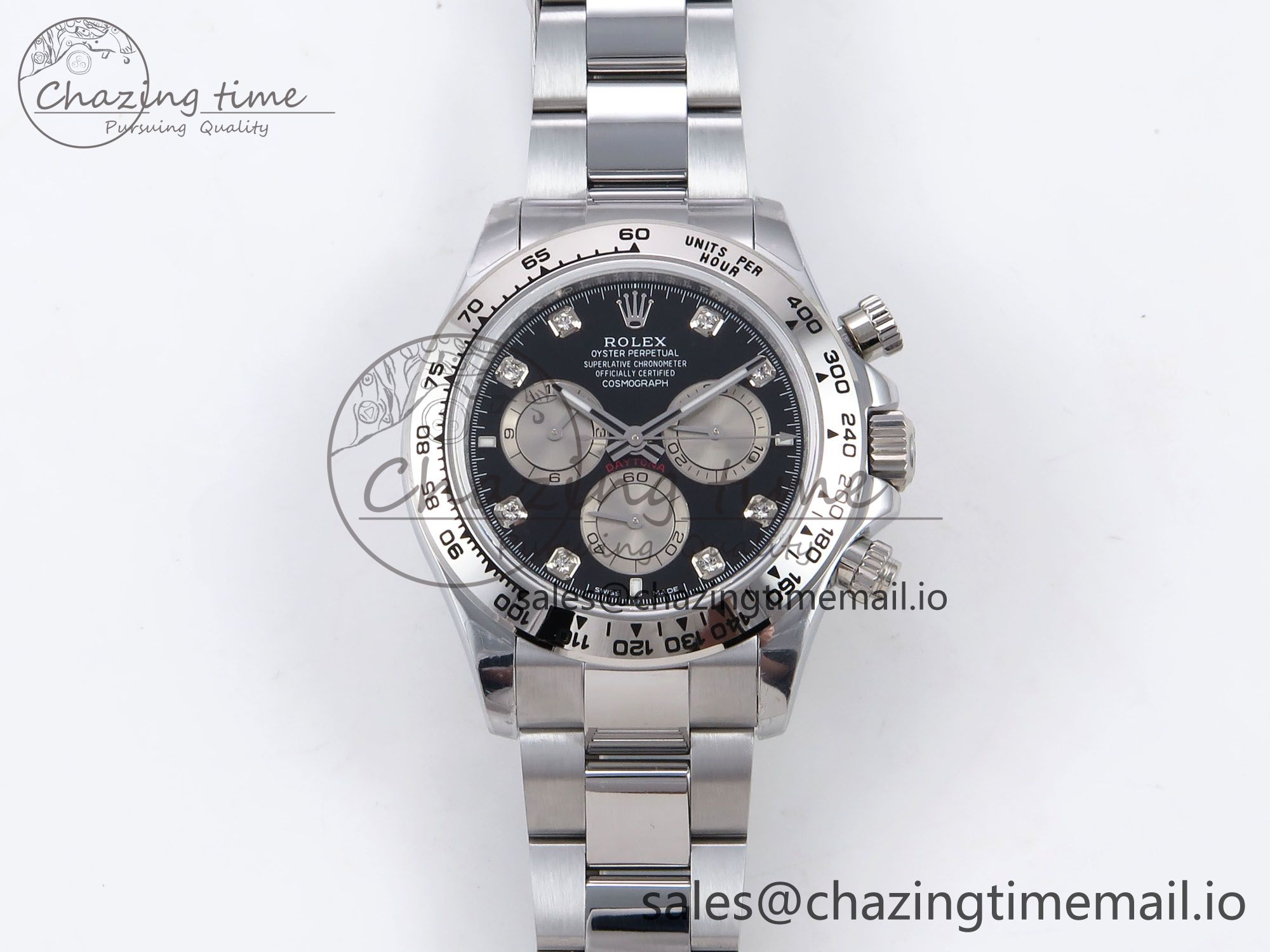 [Q공장]롤렉스 데이토나 126509 Black/Silver Diamonds Dial on SS Bracelet SH4131 V6 (텅스텐)