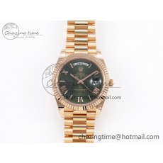 [AR공장]롤렉스 데이데이트 40mm  RG 228235 Green Roman Dial on President Bracelet VR3255 (텅스텐)