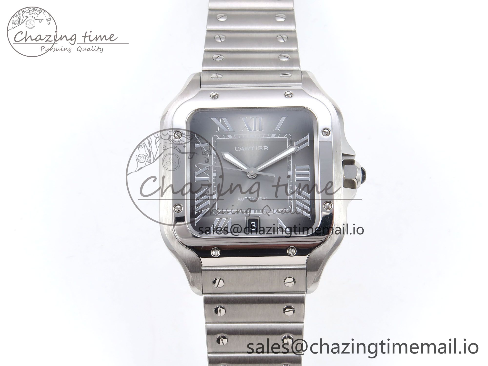 [AF공장]까르띠에 산토스 40mm Gray Dial on SS SmartLinks Bracelet MIYOTA 9015