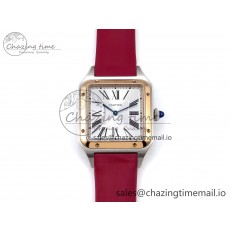 [AF공장]까르띠에 산토스 뒤몽 31.4mm RG Silver Dial on Red Fabric Strap A157