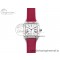 [AF공장]까르띠에 산토스 뒤몽 31.4mm Silver Dial on Red Fabric Strap A157