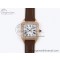 [AF공장]까르띠에 산토스 뒤몽 31.4mm RG Silver Dial Diamonds Bezel on Brown Leather Strap A157