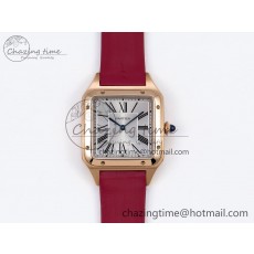 [AF공장]까르띠에 산토스 뒤몽 31.4mm RG Silver Dial on Red Fabric Strap A157