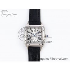 [AF공장]까르띠에 산토스 뒤몽 27.5mm Silver Dial on Black Leather Strap A157