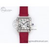 [AF공장]까르띠에 산토스 뒤몽 27.5mm Silver Dial on Red Fabric Strap A157