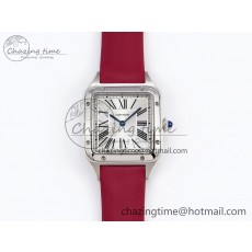 [AF공장]까르띠에 산토스 뒤몽 27.5mm Silver Dial on Red Fabric Strap A157