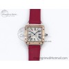 [AF공장]까르띠에 산토스 뒤몽 27.5mm RG Silver Dial on Red Fabric Strap A157