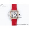 [AF공장]까르띠에 산토스 뒤몽 27.5mm RG Silver Dial on Red Leather Strap A157