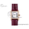 [AF공장]까르띠에 탱크머스트 RG 22mm White Dial Diamonds Bezel on Red Leather Strap Ronda Quartz