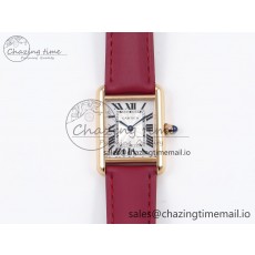 [AF공장]까르띠에 탱크머스트 RG 22mm White Dial on Red Fabric Strap Ronda Quartz