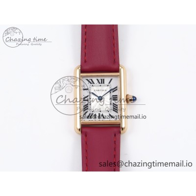 [AF공장]까르띠에 탱크머스트 RG 22mm White Dial on Red Fabric Strap Ronda Quartz