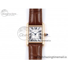 [AF공장]까르띠에 탱크머스트 RG 22mm White Dial on Brown Leather Strap Ronda Quartz